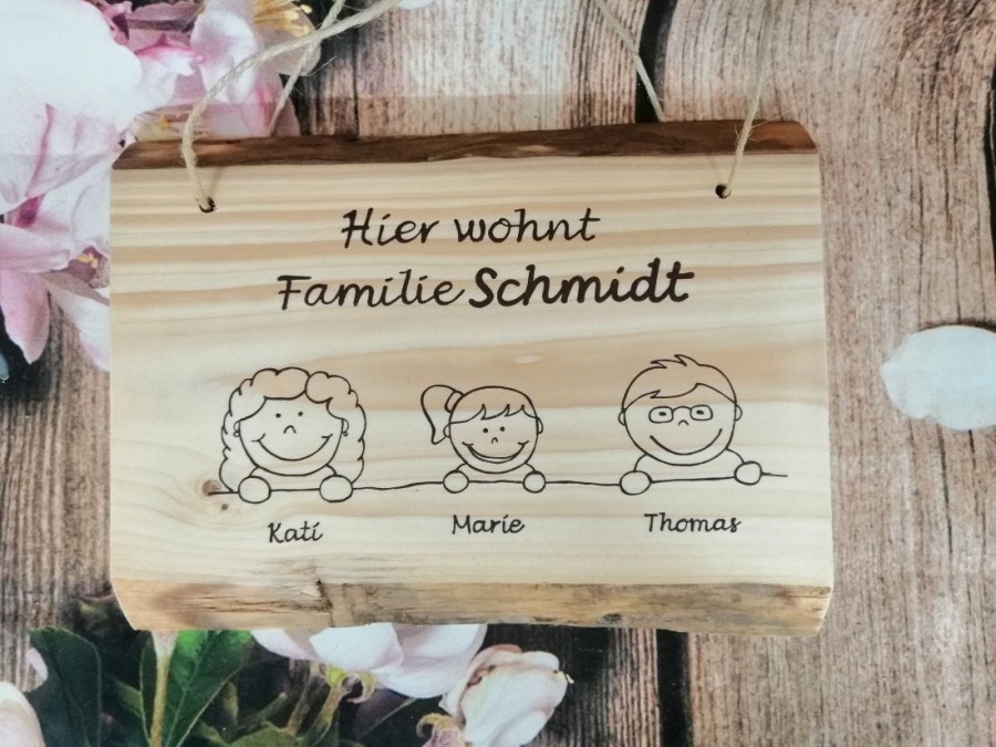 Köpfe Familien Schild individuell personalisiert
