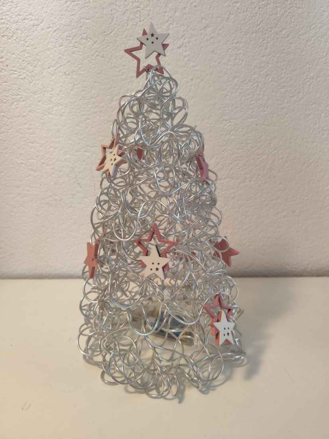 Preview: Weihnachtsbaum-rosa-weiß-Baum-aus-Draht