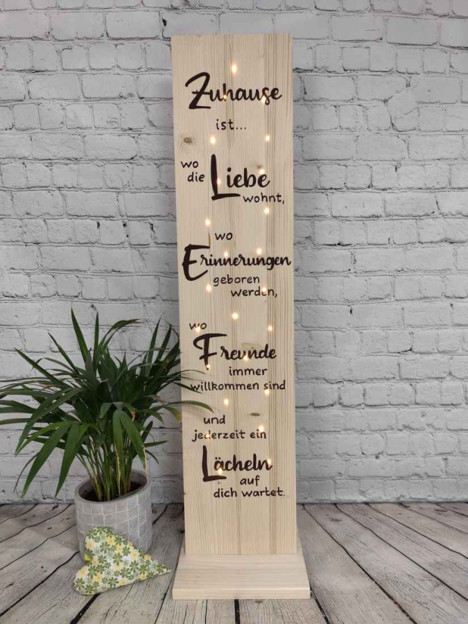 Aufsteller Holz Geschenk Zuhause ist