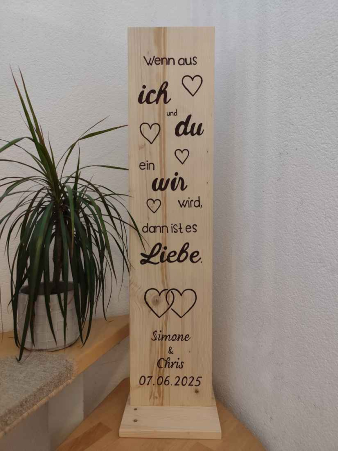 Geschenk zur Hochzeit personalisiert mit Spruch