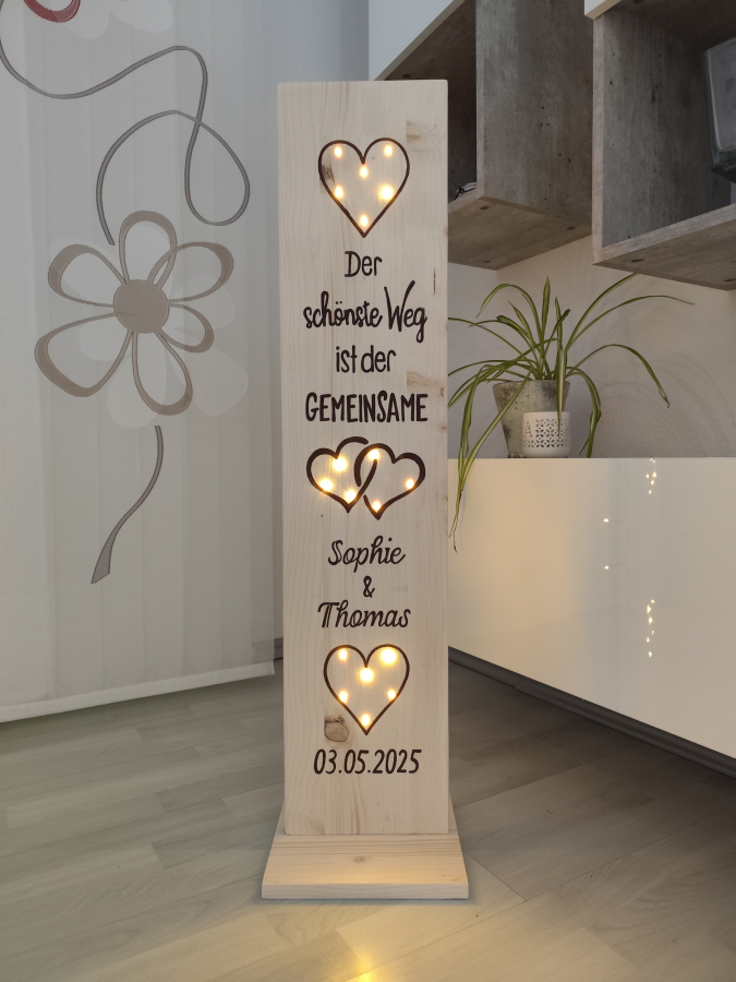 Geschenk zur Hochzeit Gemeinsam Holzaufsteller